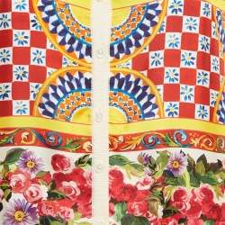 Dolce & Gabbana Multicolor Mambo Print Silk Button Front Cardigan M