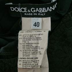 Pre Owned فستان دولتشي أند غابانا جاكارد أسود بلا أكمام قصير مقاس صغير