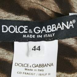 Dolce & Gabbana Brown Leopard Print Silk Maxi Dress M