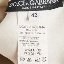 Pre Owned Dolce & Gabbana Beige Digital Greek Temple Print Silk Sleeveless Midi Dress M