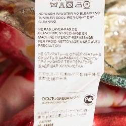 Dolce & Gabbana Multicolor Floral Print Lurex Jacquard Rhinestone Detail Mini Skirt S