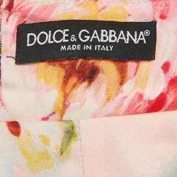Dolce & Gabbana Multicolor Floral Print Lurex Jacquard Rhinestone Detail Mini Skirt S