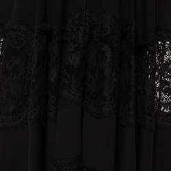 Dolce & Gabbana Black Lace Trim Crepe Short Dress M