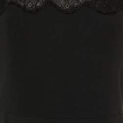 Dolce & Gabbana Black Lace Trim Crepe Short Dress M