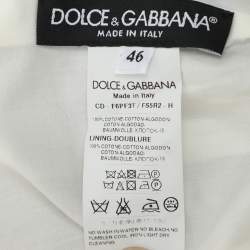 Pre Owned Dolce & Gabbana Black/White Gingham Checkered Cotton Midi Dress L