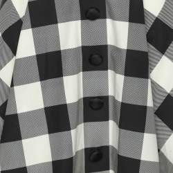 Pre Owned Dolce & Gabbana Black/White Gingham Checkered Cotton Midi Dress L