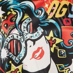 مملوكة مسبقًا Dolce & Gabbana Multicolor Printed Satin Crop Top S