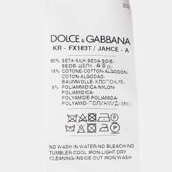 Pre Owned Dolce & Gabbana White Floral Print Silk Knit Lace Trimmed Sleeveless Top S