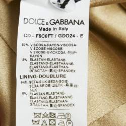 Pre Owned فستان دولتشي أند غابانا كريب طبعة ملكة بني ميدي مقاس متوسط - ميديام