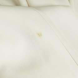 Pre Owned Dolce & Gabbana Cream Floral Print Silk Applique Detail Short Dress S