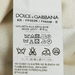 Dolce & Gabbana Multicolor/Off-White Printed Silk Long Sleeve Top XS