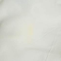 Pre Owned Dolce & Gabbana White Banana Leaf Print Crepe Flared Hem Midi Skirt S