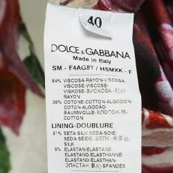 مملوكة مسبقًا Dolce & Gabbana White Floral Print Jacquard Mini Skirt S