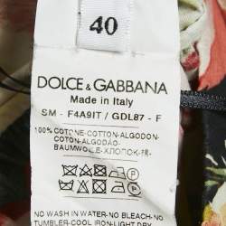 Pre Owned Dolce & Gabbana Multicolor Floral Print Cotton Tiered Mini Skirt S
