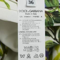 Pre Owned Dolce & Gabbana White Floral Print Textured Cotton Mini Dress and Jacket Set XS