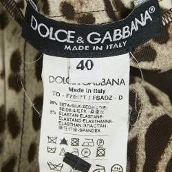 Pre Owned Dolce & Gabbana Brown Leopard Print Silk Blouse S