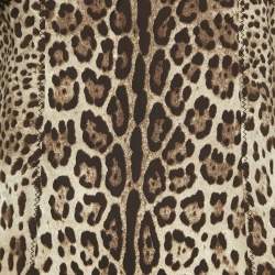 Pre Owned Dolce & Gabbana Brown Leopard Print Silk Blouse S