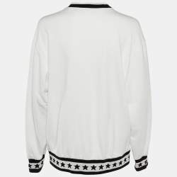 Dolce & Gabbana White DG Queen Embossed Cotton Sweatshirt M