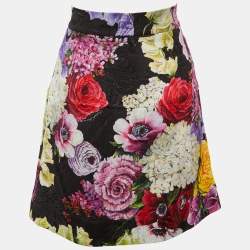 مملوكة مسبقًا Dolce & Gabbana Multicolor Floral Jacquard Mini Skirt M