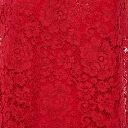 Pre Owned Dolce & Gabbana Red Lace Sleeveless Shift Dress XL