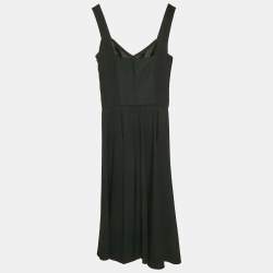 Pre Owned Dolce & Gabbana Black Sateen Bustier Midi Dress S