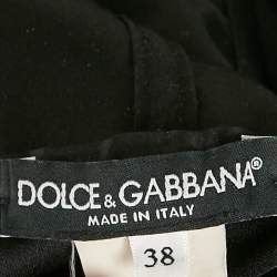 Pre Owned Dolce & Gabbana Black Sateen Bustier Midi Dress S