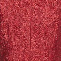Pre Owned Dolce & Gabbana Red Jacquard Sleeveless Short Dress M