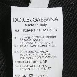 Dolce & Gabbana Black Corded Lace Open Front Cropped Jacket M