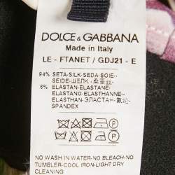 Dolce & Gabbana White Floral Print Silk Trousers M