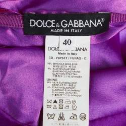 Pre Owned Dolce & Gabbana Pink Silk Ruched Strapless Mini Dress S