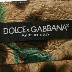 Dolce & Gabbana Brown Leopard and Rose Print Jacquard Mini Skirt S