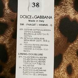 Dolce & Gabbana Brown Leopard and Rose Print Jacquard Mini Skirt S