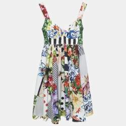 Dolce & Gabbana Multicolor Cotton Patchwork Short Dress S