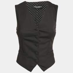 Dolce & Gabbana Black Wool Waist Coat XS