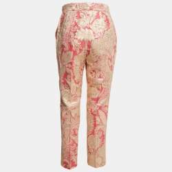 Dolce & Gabbana Pink/Gold Paisley Brocade Trousers S