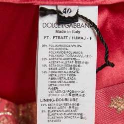 Dolce & Gabbana Pink/Gold Paisley Brocade Trousers S