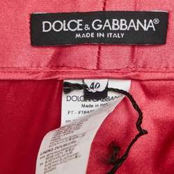 Dolce & Gabbana Pink/Gold Paisley Brocade Trousers S