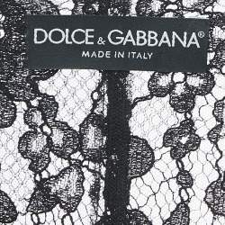 Dolce & Gabbana Black Lace and Viscose Button Front Vest S