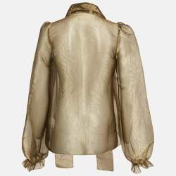 Dolce & Gabbana Metallic Organza Sheer Blouse S