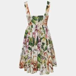 Dolce & Gabbana Multicolor Floral Print Button Detail Sleeveless Mini Dress S