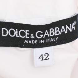Dolce & Gabbana White Floral Embroidered Midi Dress M