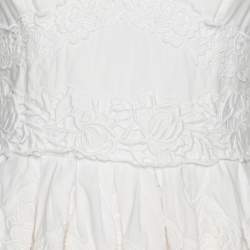 Dolce & Gabbana White Floral Embroidered Midi Dress M