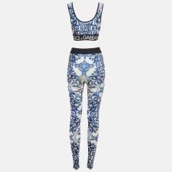 Dolce & Gabbana Blue Majolica Print Jersey Tracksuit S