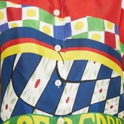 Dolce & Gabbana Multicolor Carretto Print Silk Oversized Shirt M
