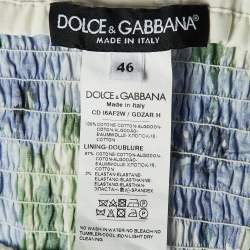 Pre Owned Dolce & Gabbana Blue Floral Print Cotton Sleeveless Dress L