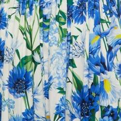 Pre Owned Dolce & Gabbana Blue Floral Print Cotton Sleeveless Dress L