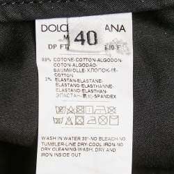 Pre Owned Dolce & Gabbana Silver Coated Skinny Jeans S Waist 26"