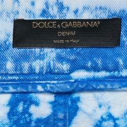 Dolce & Gabbana White/Blue Tie-Dye Denim Jeans M Waist 28" 