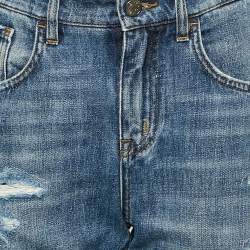 Dolce & Gabbana Blue Distressed Denim Boy Friend Jeans S/Waist 30"