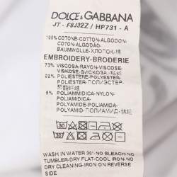 Pre Owned Dolce & Gabbana White Cotton Logo Print T-Shirt S